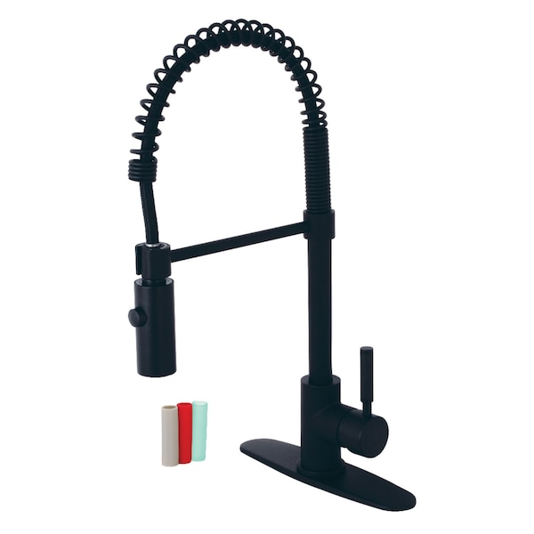Gourmetier LS8770DKL Kaiser Single-Handle Pre-Rinse Kitchen Faucet, Matte Black LS8770DKL - main